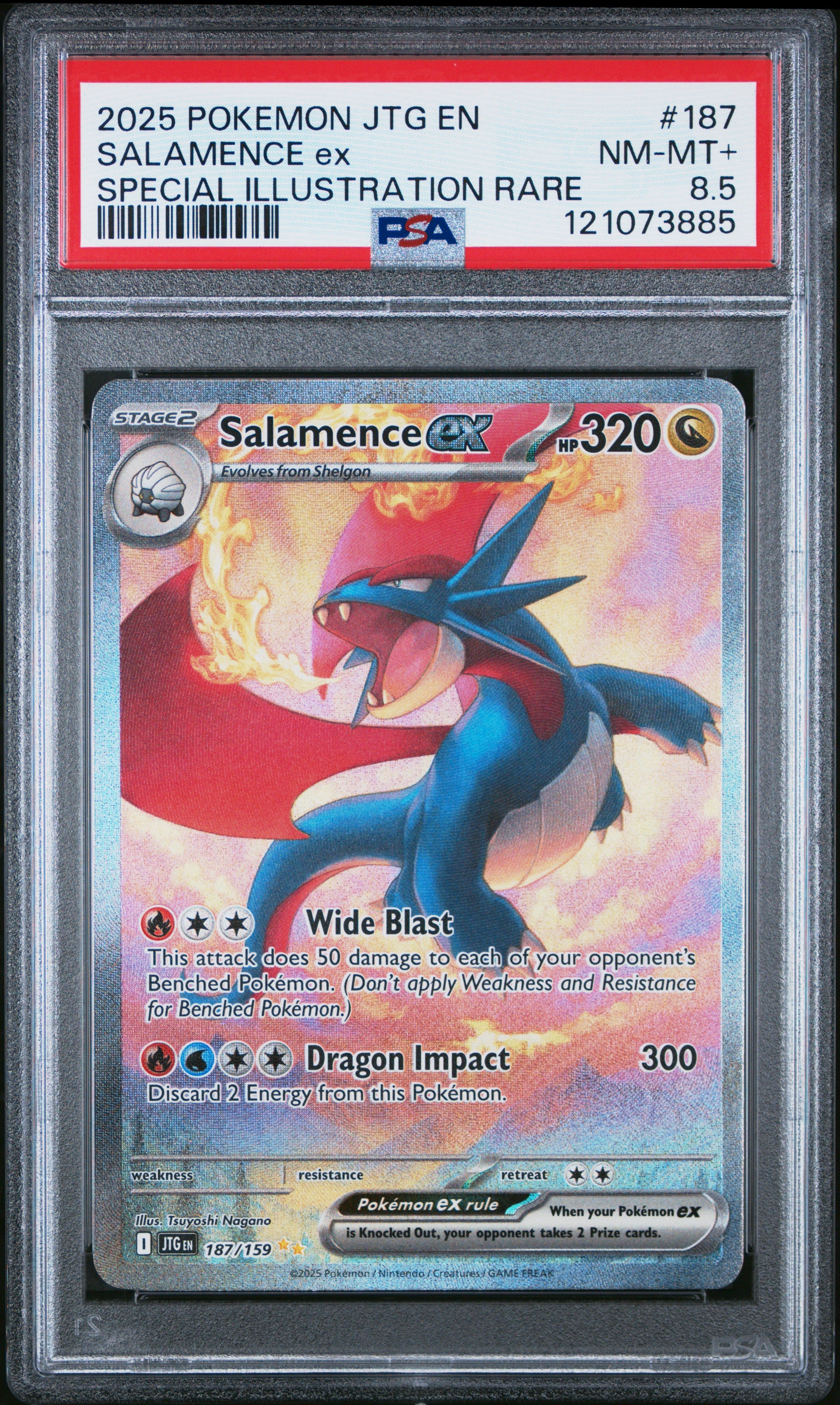 Salamence Ex 2025 Jtg En-Journey Together #187 Special Illustration Rare PSA 8.5