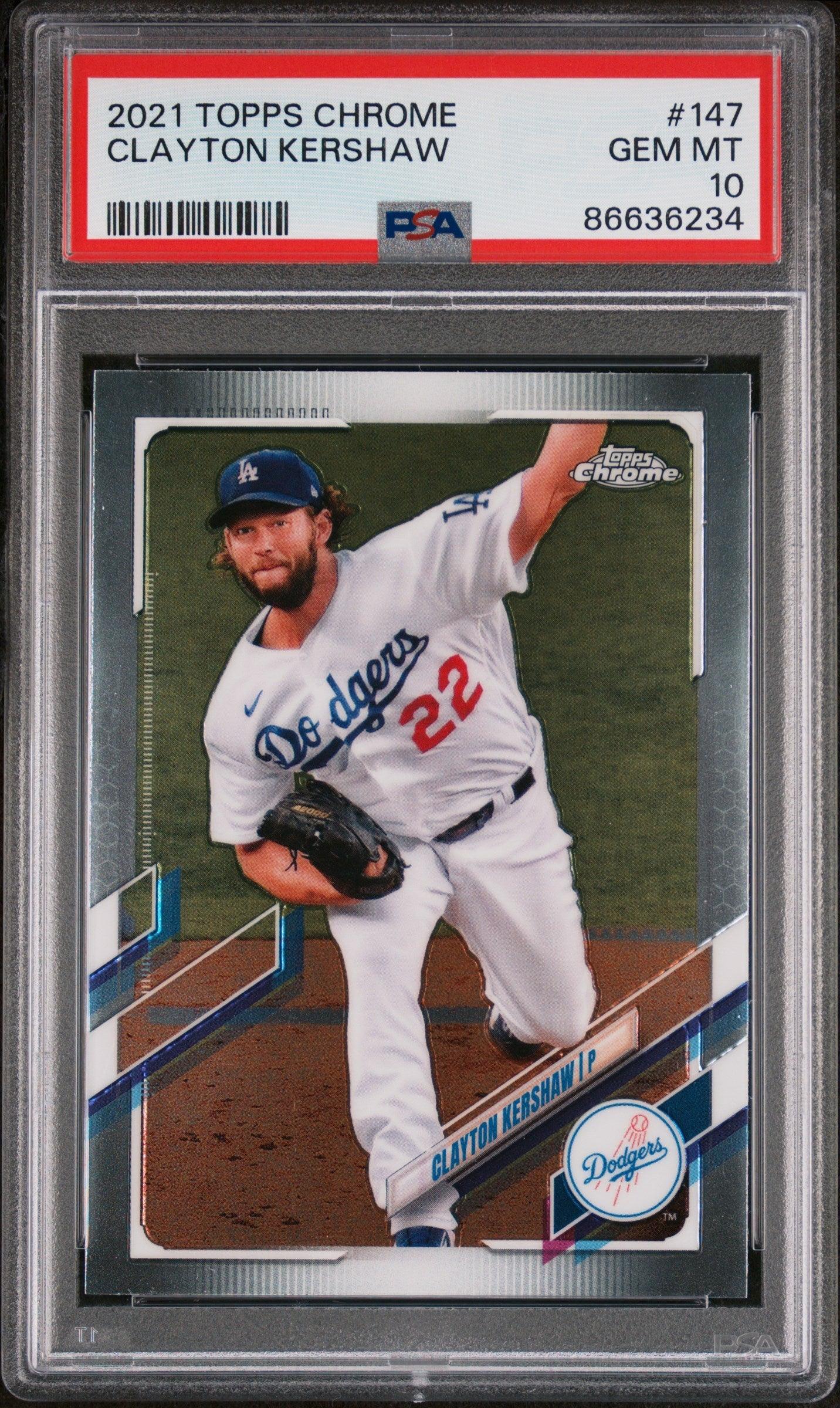 2021 TOPPS CHROME CLAYTON KERSHAW #147 - PSA 10
