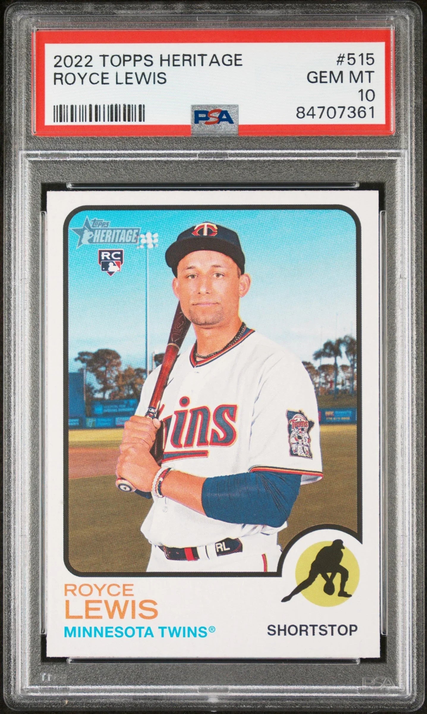 2022 TOPPS HERITAGE ROYCE LEWIS #515 - PSA 10 ROOKIE CARD