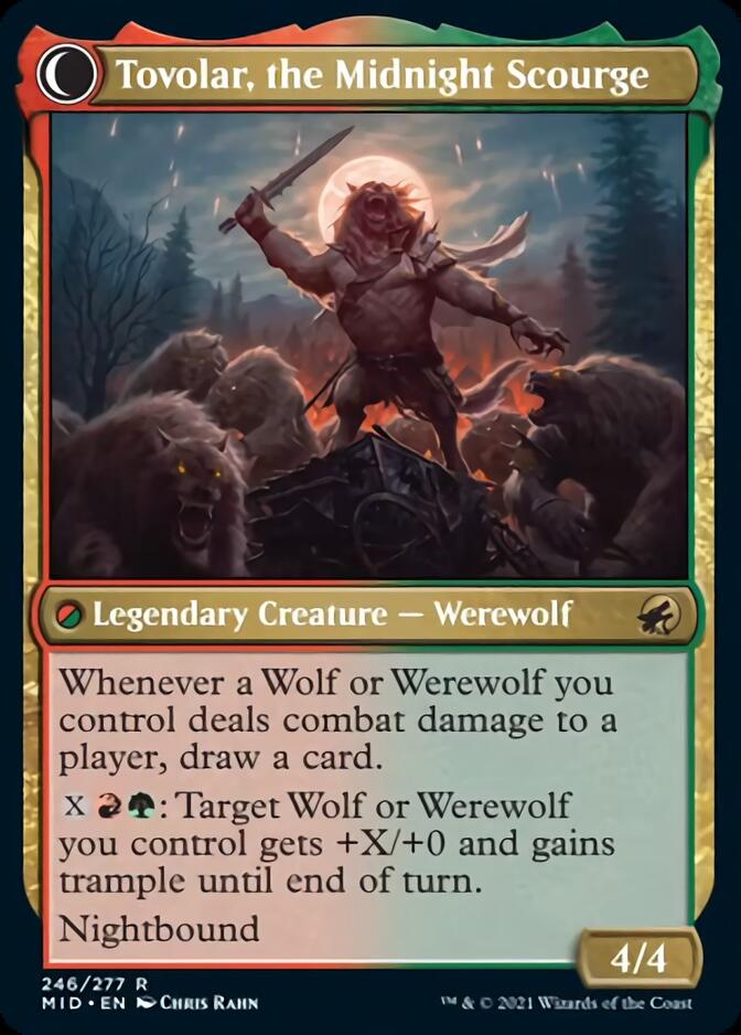 Tovolar, Dire Overlord // Tovolar, the Midnight Scourge (MID-246) - Innistrad: Midnight Hunt: (Double Faced Transform)