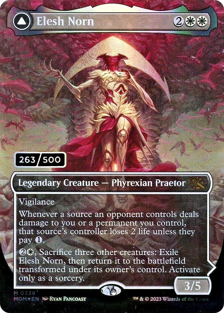 Elesh Norn // The Argent Etchings (MOM-338) - March of the Machine (Borderless) Foil