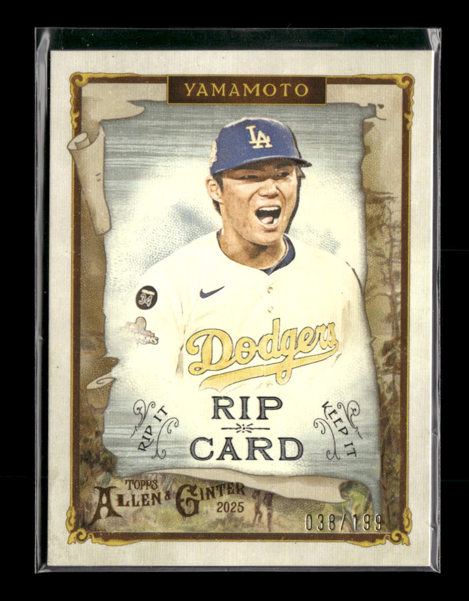 2025 Topps Allen & Ginter Rip Cards Yoshinobu Yamamoto #/199 #RIP-75