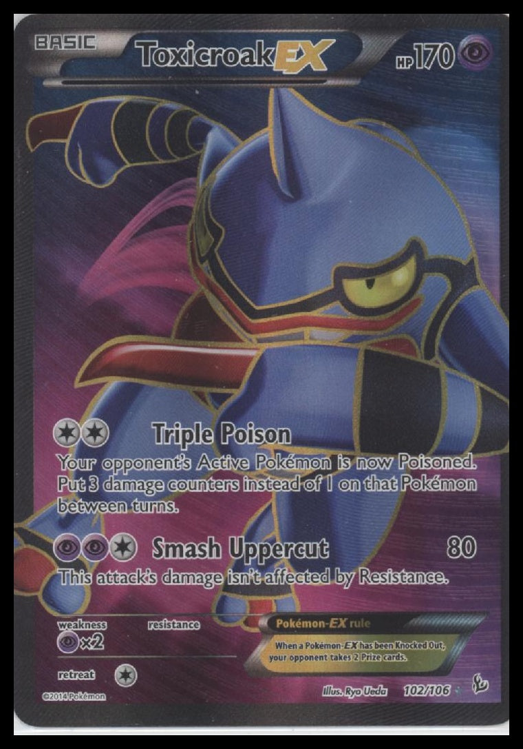 XY - Flashfire Toxicroak EX (102 Full Art) Holo #102/106