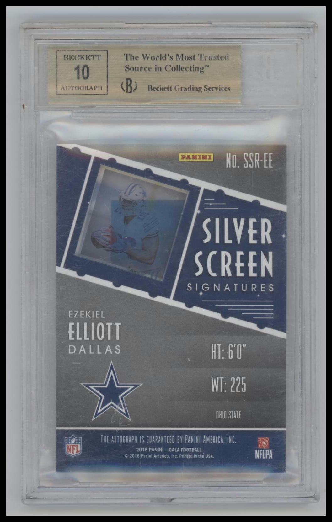 2016 Panini Gala Silver Screen Rookie Signatures Ezekiel Elliott 9.5 BGS #17