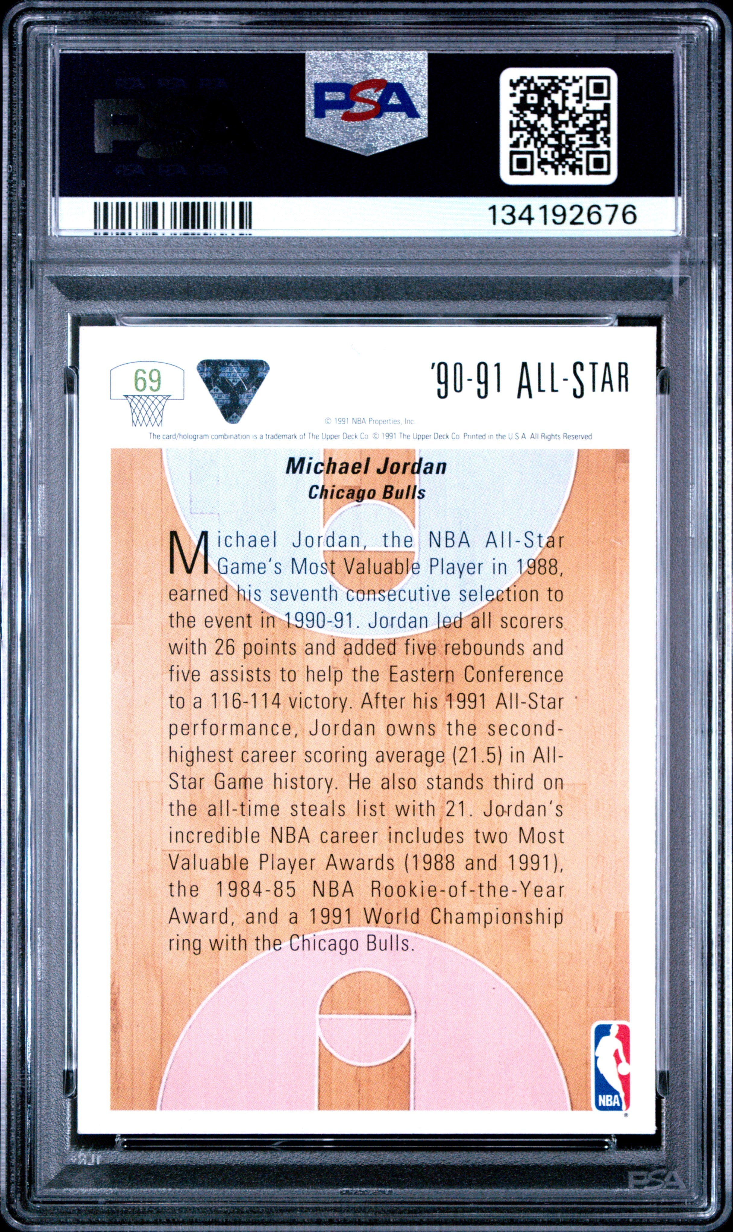 1991 Upper Deck Michael Jordan 9 PSA #69