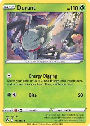 Durant 013/195 - SWSH12 Silver Tempest Reverse Holofoil