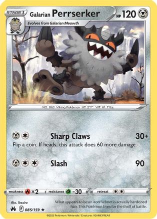 Galarian Perrserker 085/159 - Crown Zenith Reverse Holofoil