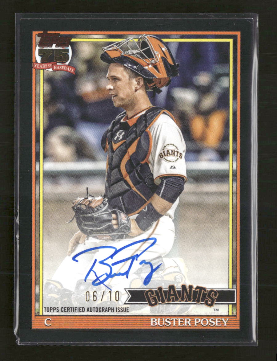 2026 Topps Baseball 35th Anniversary Black Buster Posey #/10 Auto #91A-BP