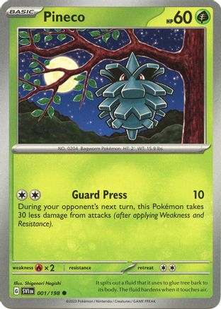 Pineco 001/198 - SV01 Scarlet & Violet Base Set Reverse Holofoil