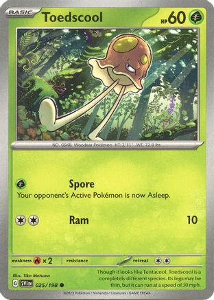 Toedscool 025/198 - SV01 Scarlet & Violet Base Set Reverse Holofoil
