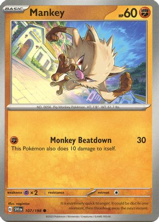 Mankey 107/198 - SV01 Scarlet & Violet Base Set Reverse Holofoil