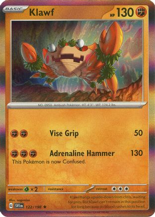 Klawf 122/198 - SV01 Scarlet & Violet Base Set Reverse Holofoil