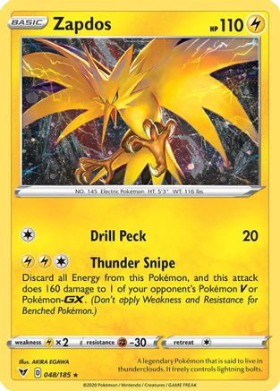 Zapdos (Cosmos Holo) 048/185 - Miscellaneous Cards & Products Holofoil