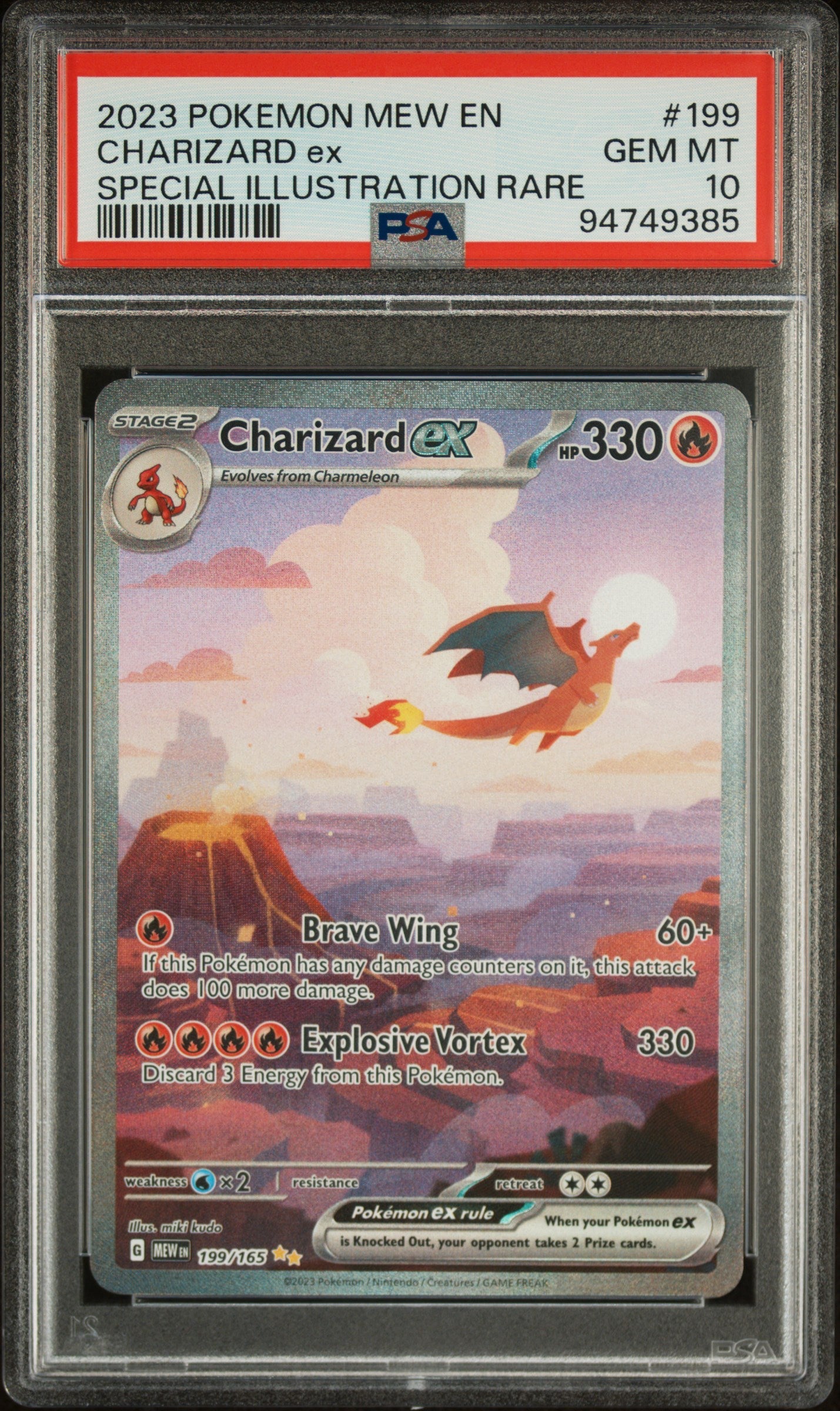 2023 Pokemon Mew 151 Special Illustration Rare Charizard Ex 10 PSA #199