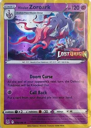 Hisuian Zoroark (Lost Origin Stamped) 076/196 - Miscellaneous Cards & Products Holofoil