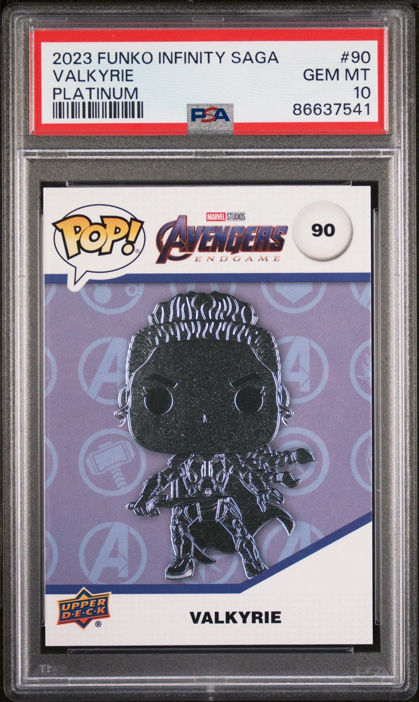 2023 UPPER DECK FUNKO POP MARVEL VALKYRIE PLATINUM #90 PSA 10