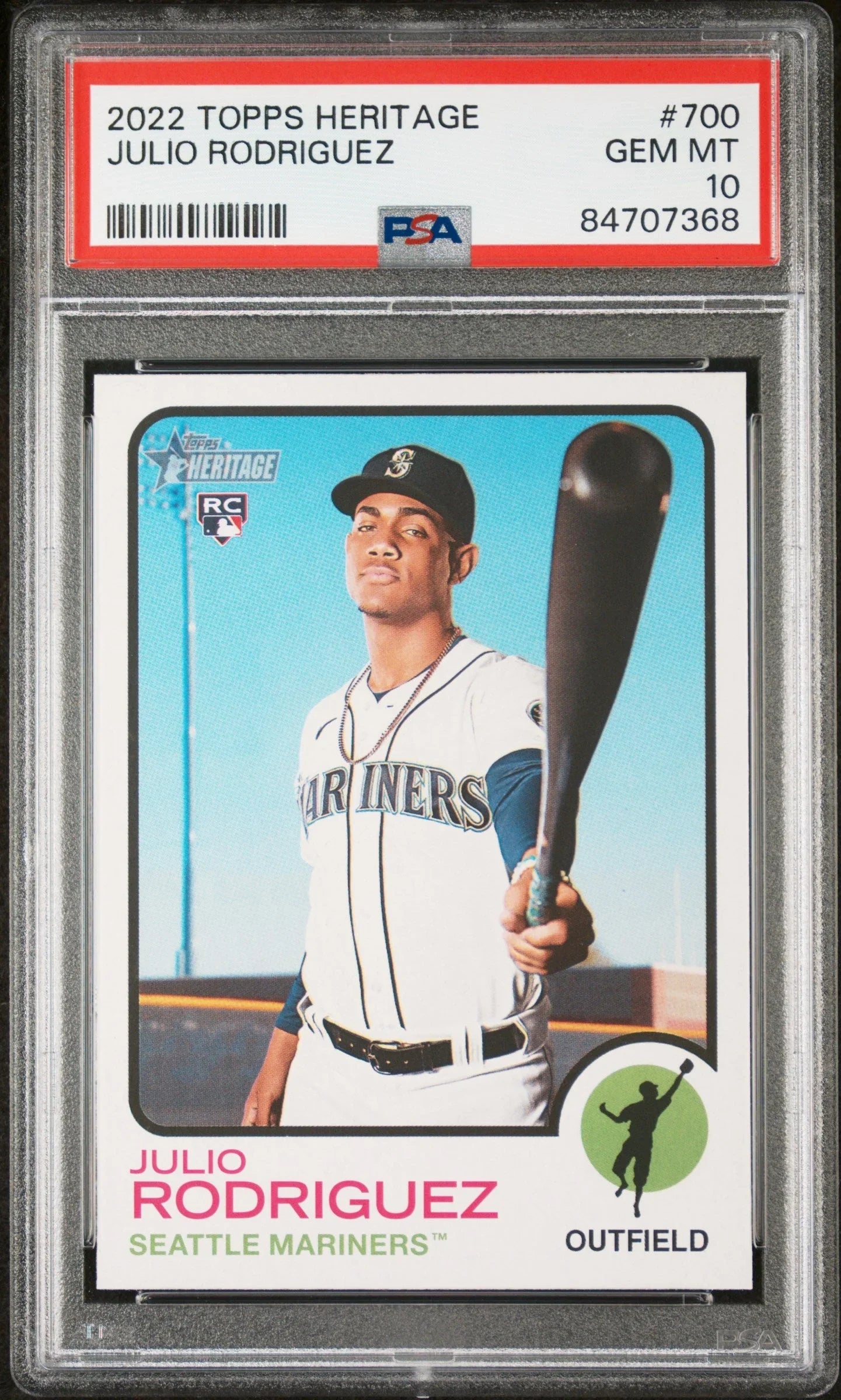 2022 TOPPS HERITAGE JULIO RODRIGUEZ #700 - PSA 10 ROOKIE CARD