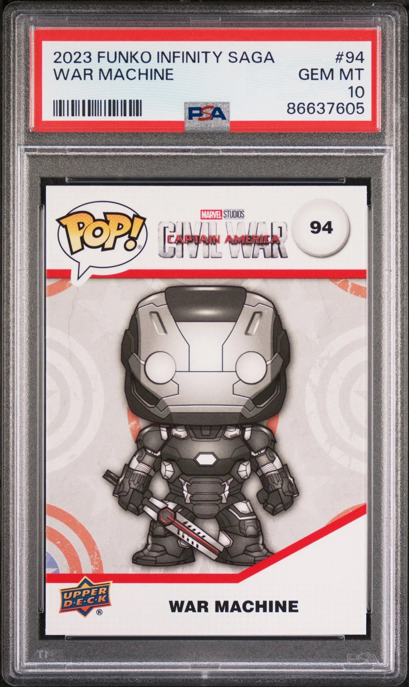 2023 UPPER DECK FUNKO POP MARVEL WAR MACHINE #94 PSA 10