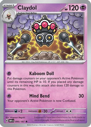 Claydol 095/197 - SV03 Obsidian Flames Reverse Holofoil