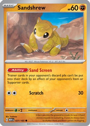Sandshrew 027/165 - SV Scarlet & Violet 151 Reverse Holofoil