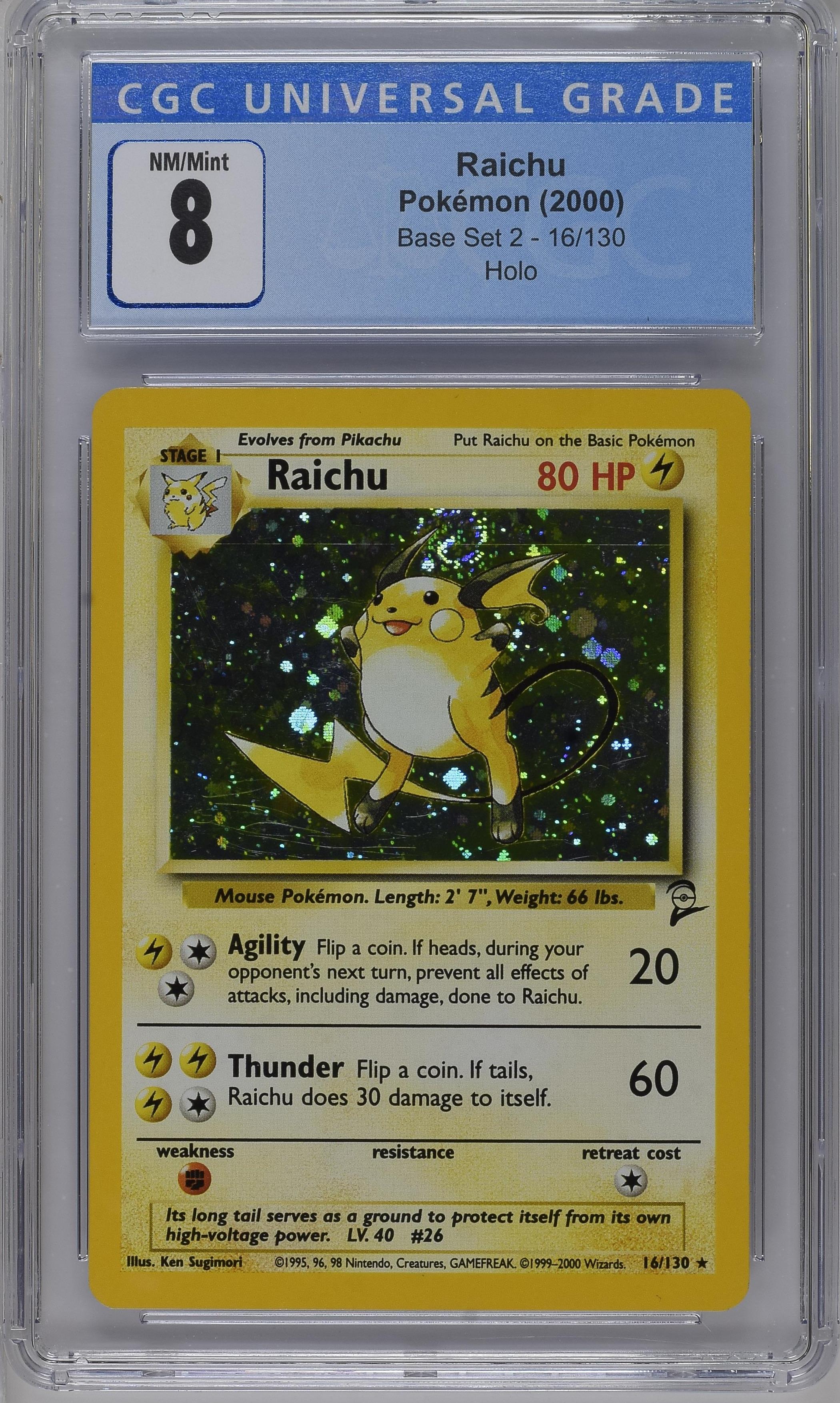 2000 Base Set 2 Raichu 8 CGC #16/130