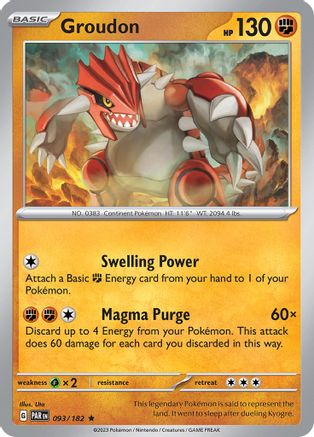 Groudon 093/182 - SV04 Paradox Rift Reverse Holofoil