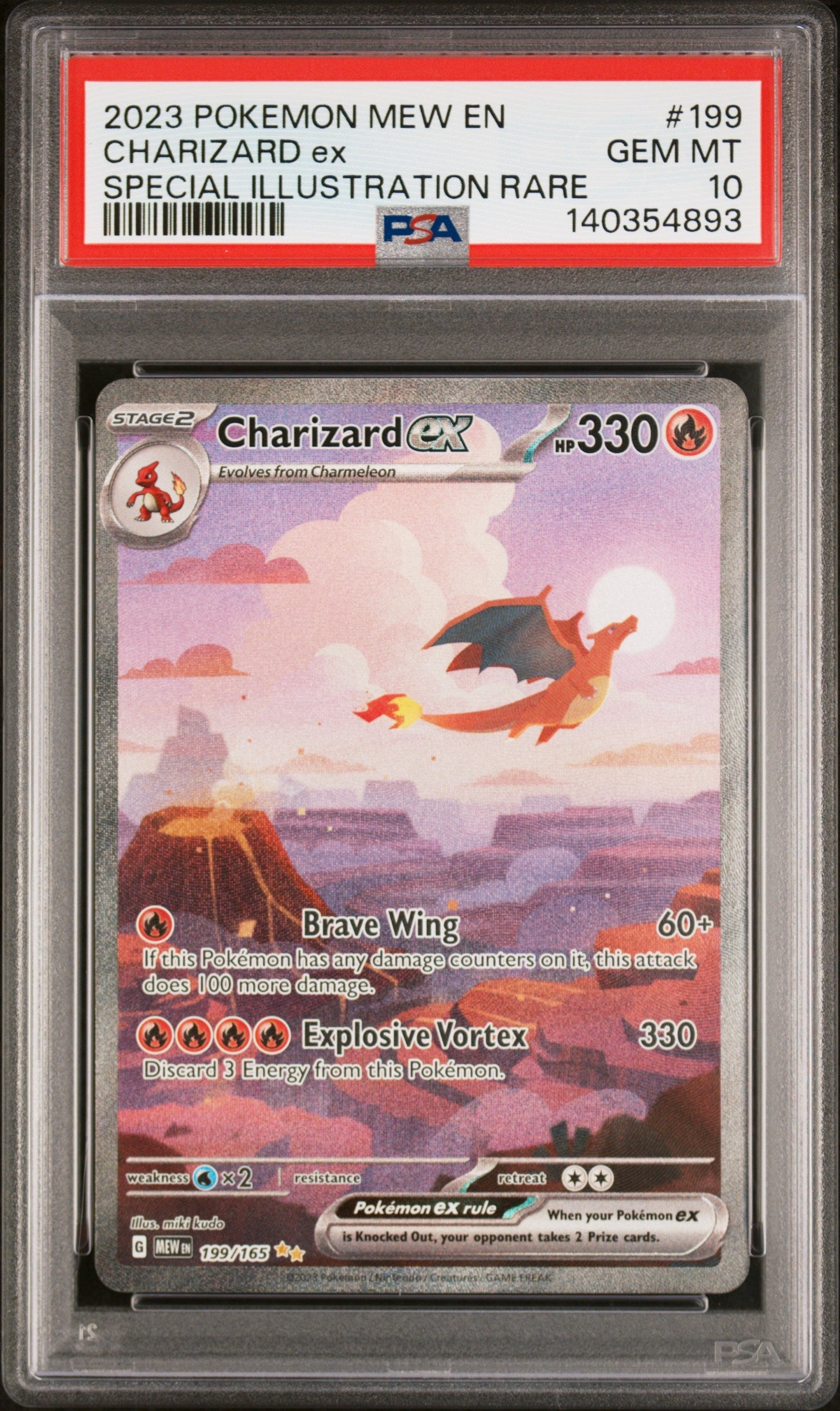 2023 Pokemon Mew En-151 Special Illustration Rare Charizard Ex 10 PSA #199