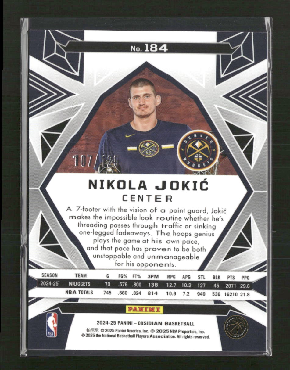 2024-25 Panini Obsidian Electric Etch Orange Flood Nikola Jokic #/125 #184