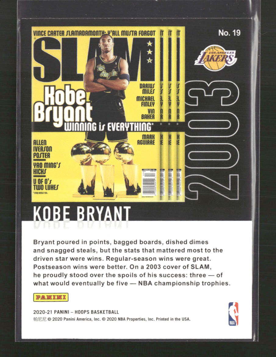 2020-21 Hoops Winter Slam Kobe Bryant #19