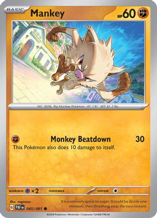 Mankey 045/091 - SV Paldean Fates Reverse Holofoil