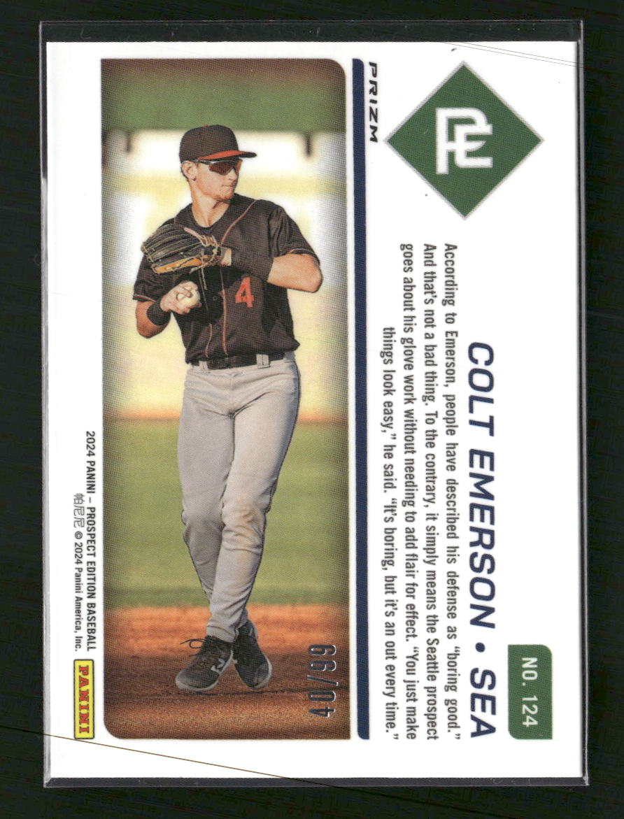 2024 Panini Prospect Edition Green Ice Holo Colt Emerson #/99 #124
