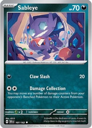 Sableye 107/162 - SV05 Temporal Forces Reverse Holofoil