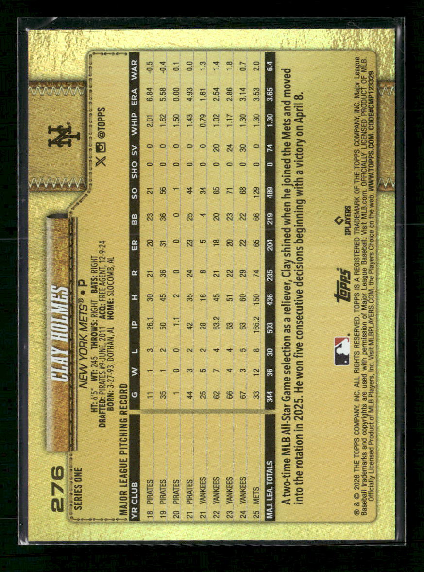 2026 Topps Golden Mirror Variations Clay Holmes #276