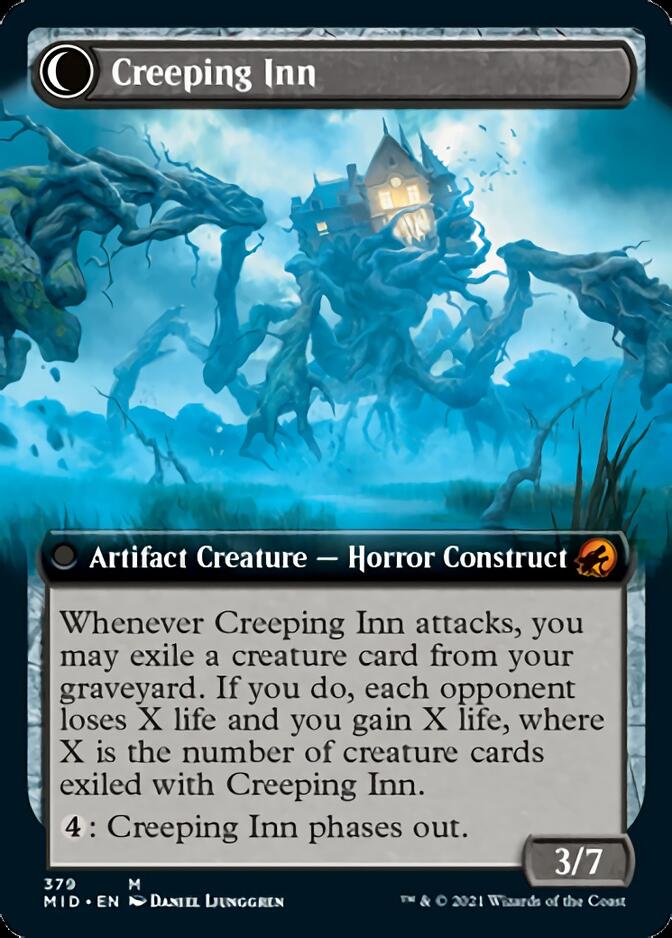 Hostile Hostel // Creeping Inn (MID-379) - Innistrad: Midnight Hunt: (Extended Art, Double Faced Transform) Foil