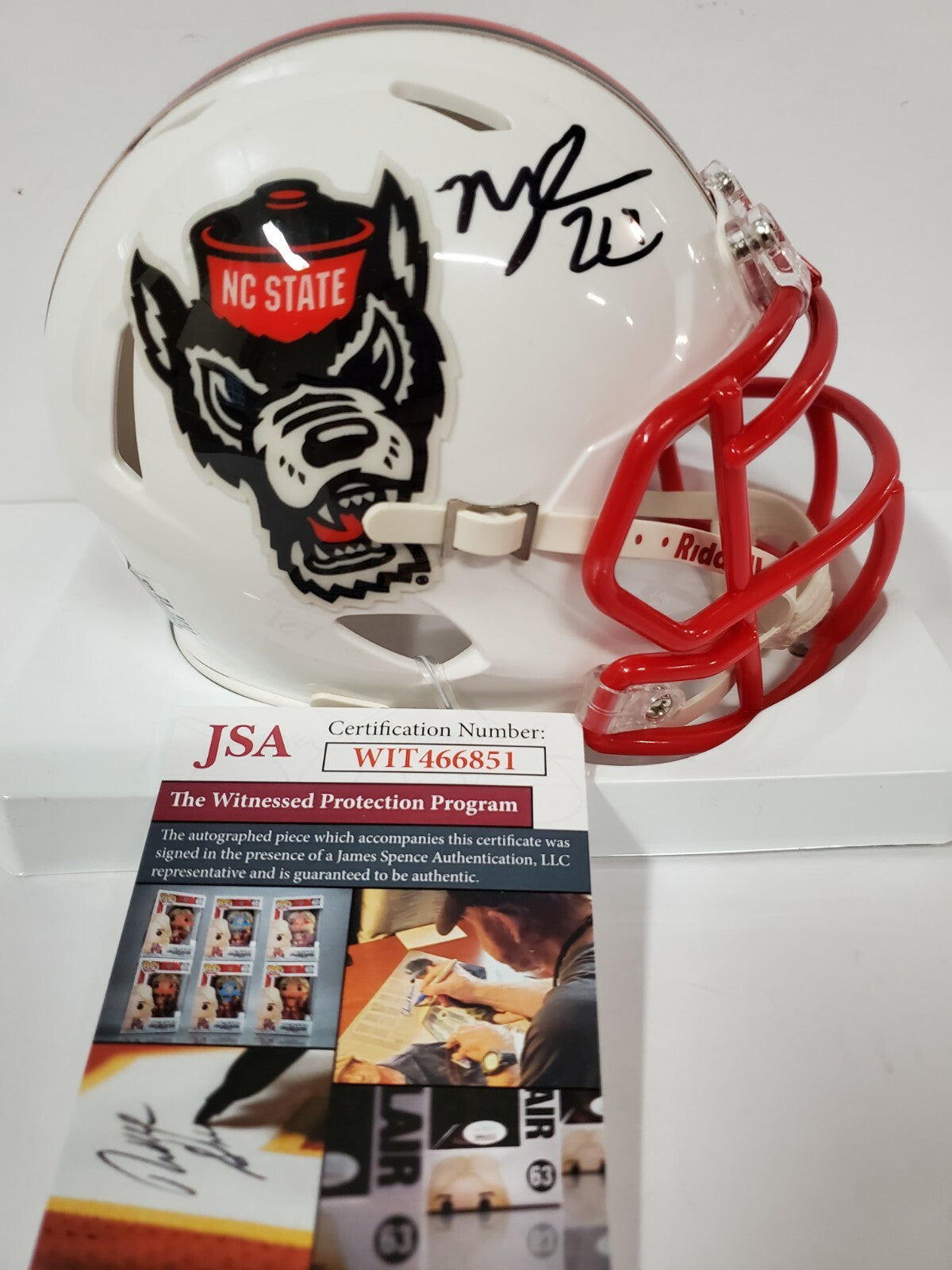 Nyheim Hines Autographed Signed Nc State Speed Mini Helmet Jsa Coa
