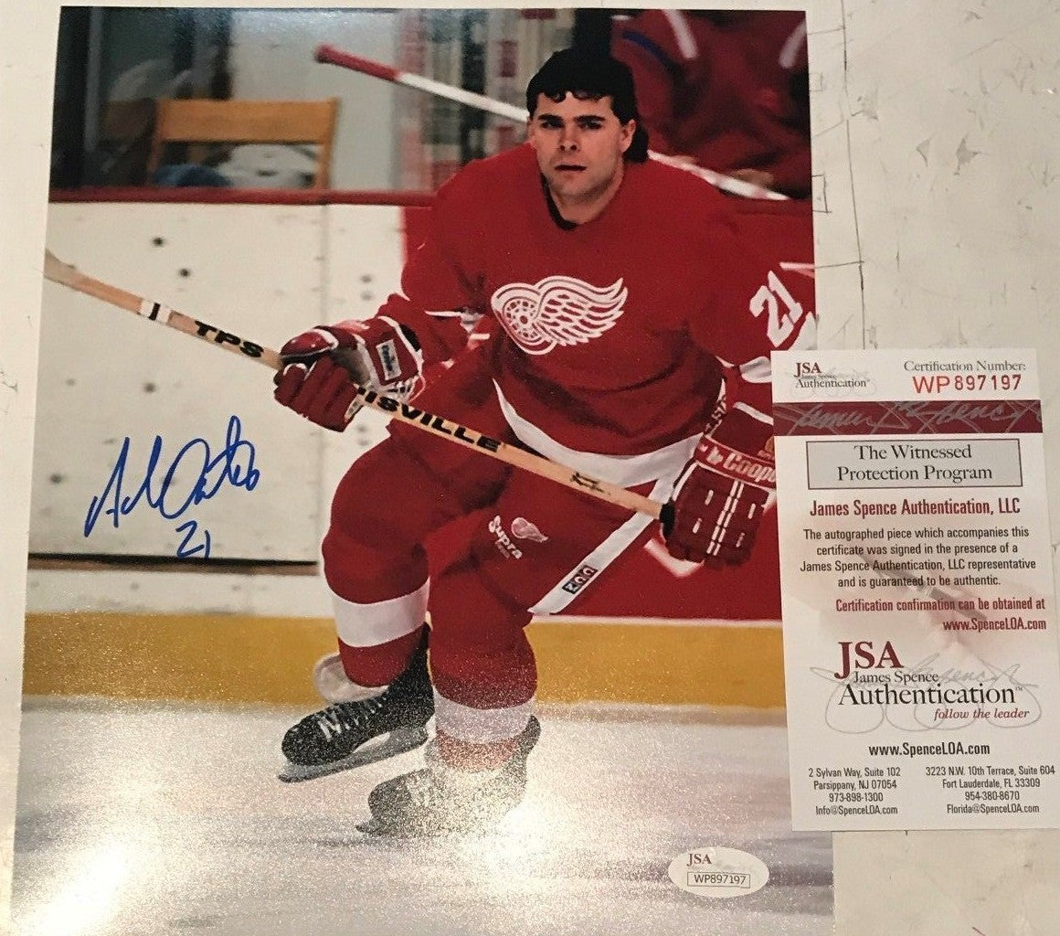 Adam Oates Autographed Signed Detroit Red Wings 8X10 Photo Jsa Coa