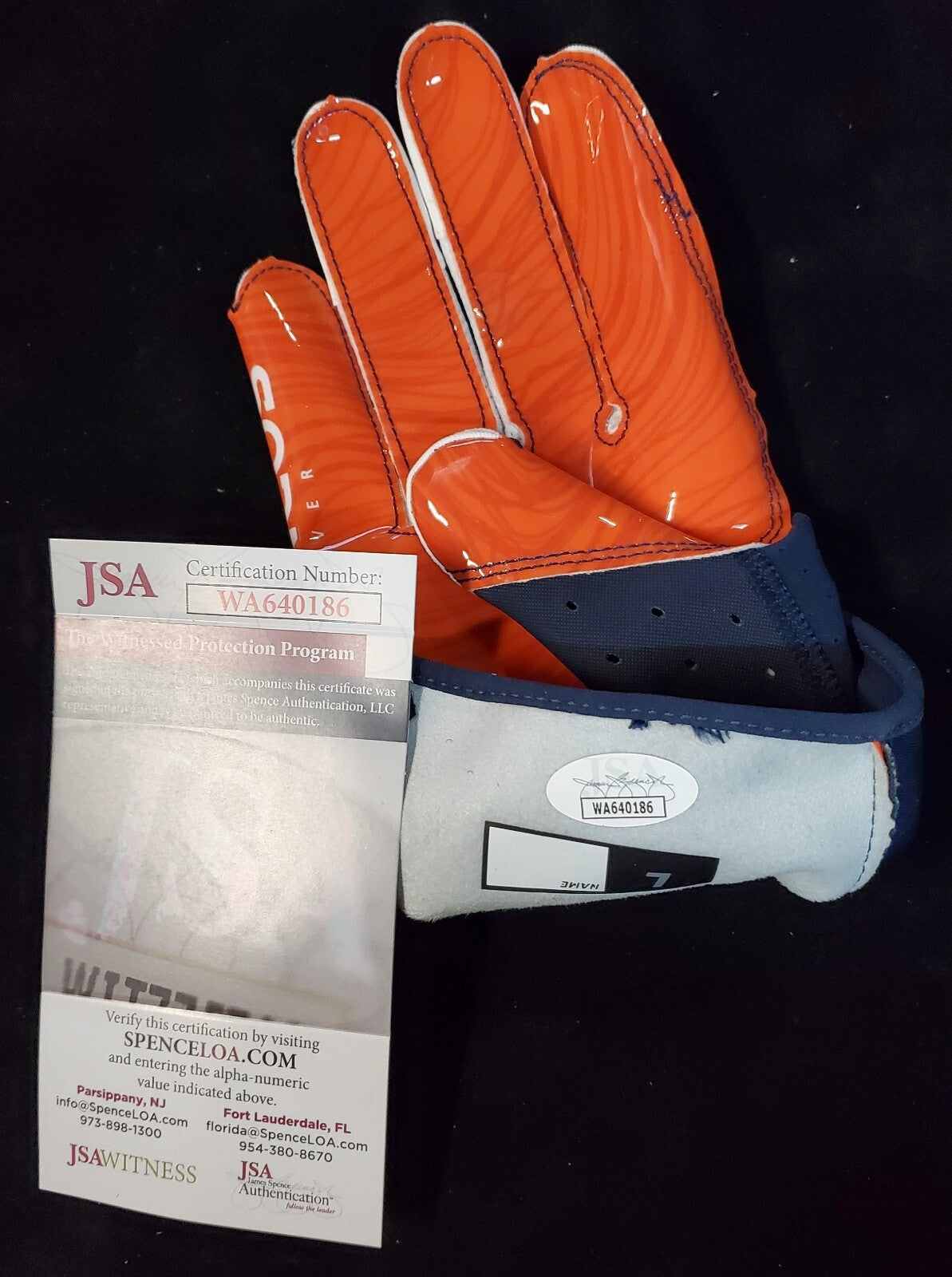 Denver Broncos Damarri Mathis Autographed Signed Glove Jsa Coa
