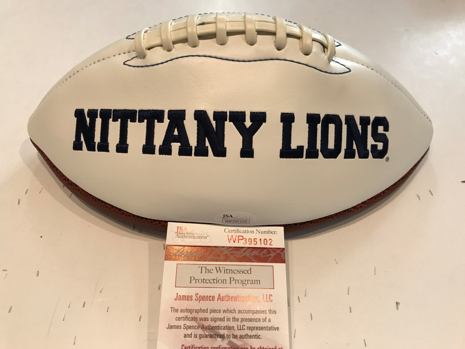 Jesse James Autographed Signed Penn State Logo Football Jsa Coa