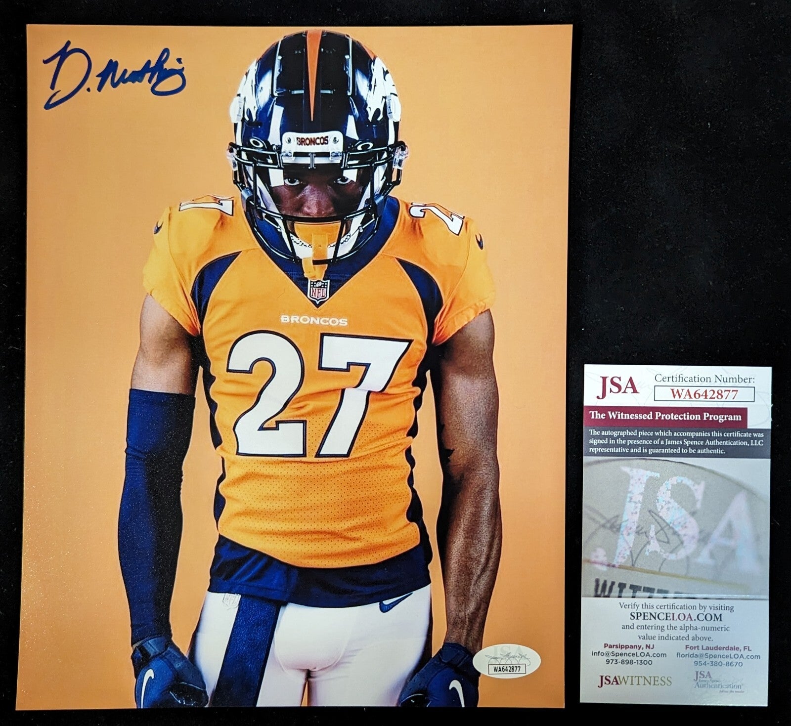 Denver Broncos Damarri Mathis Autographed Signed 8X10 Photo Jsa Coa