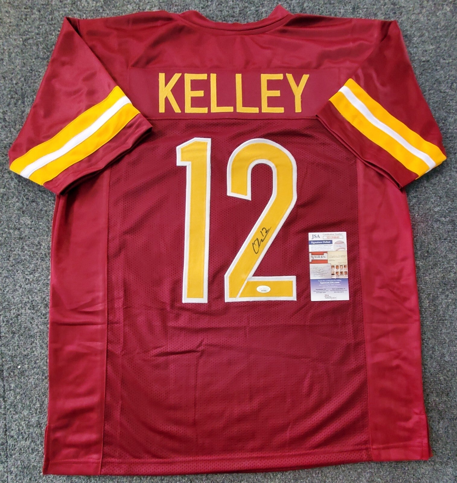 Washington Commanders Cole Kelley Autographed Signed Jersey Jsa Coa