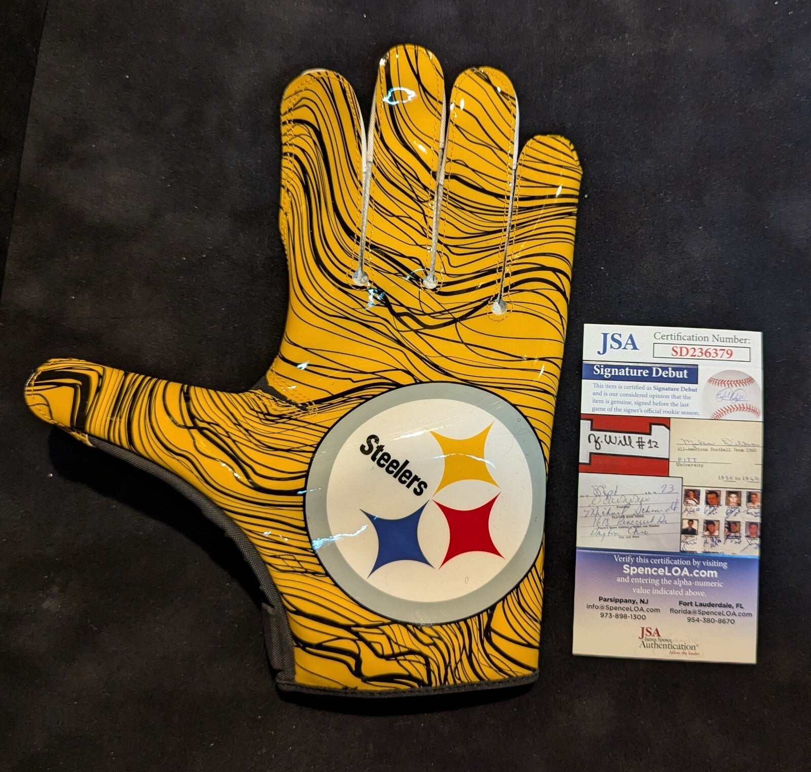 Pittsburgh Steelers Troy Fautanu Signed Glove Jsa Coa
