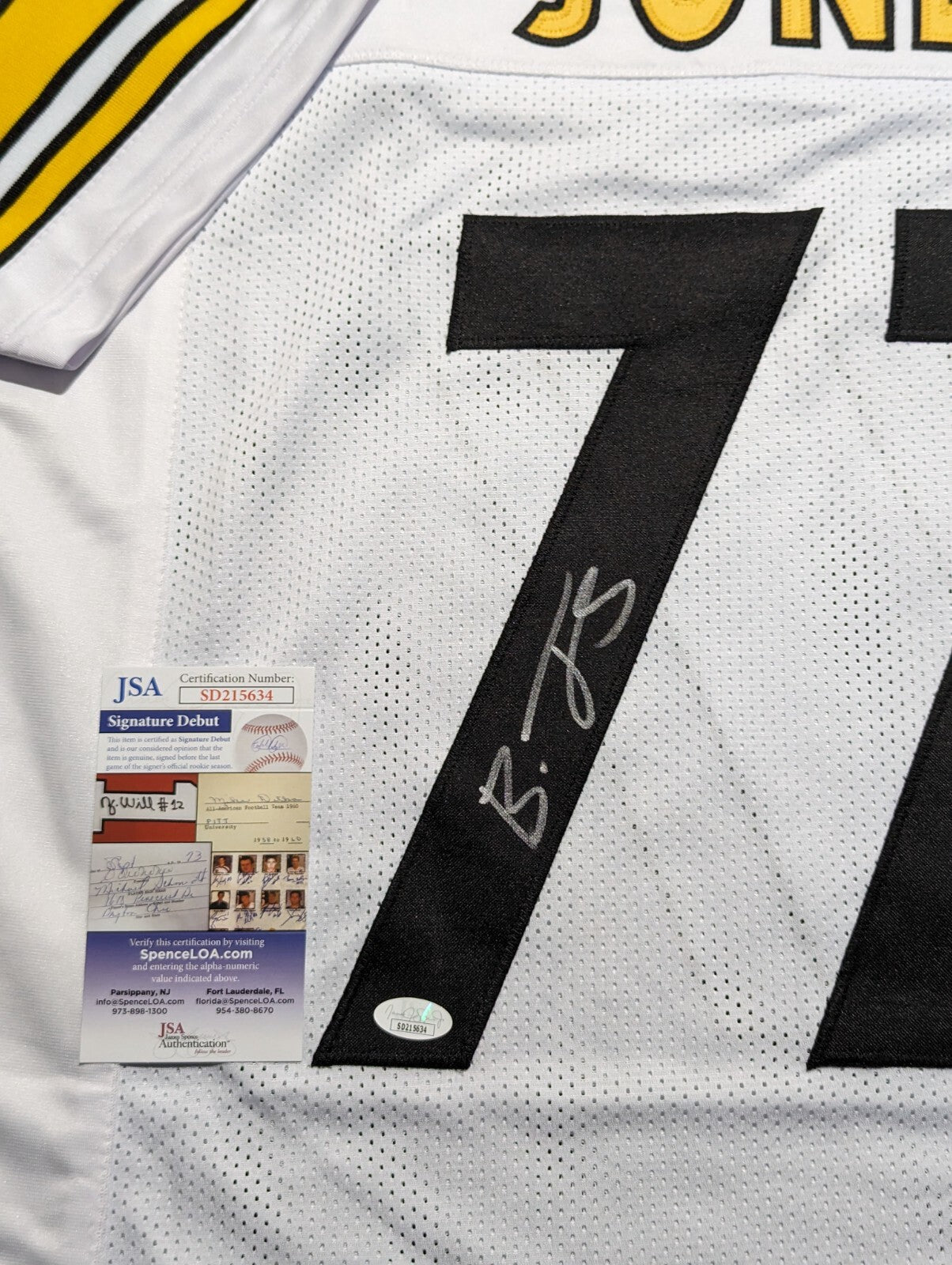 Pittsburgh Steelers Broderick Jones Autographed Signed Jersey Jsa Coa