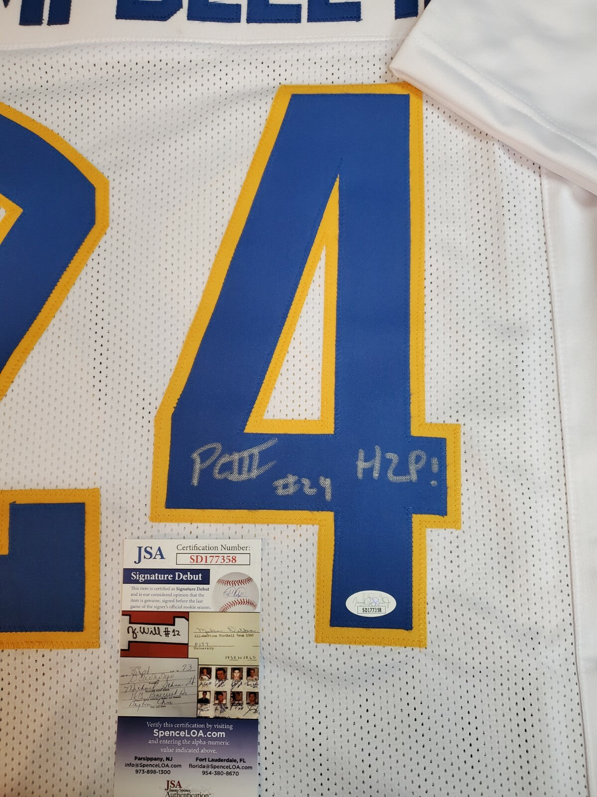 Pitt Panthers Phil Campbell Iii Signed Inscribed "H2p!" Jersey Jsa Coa