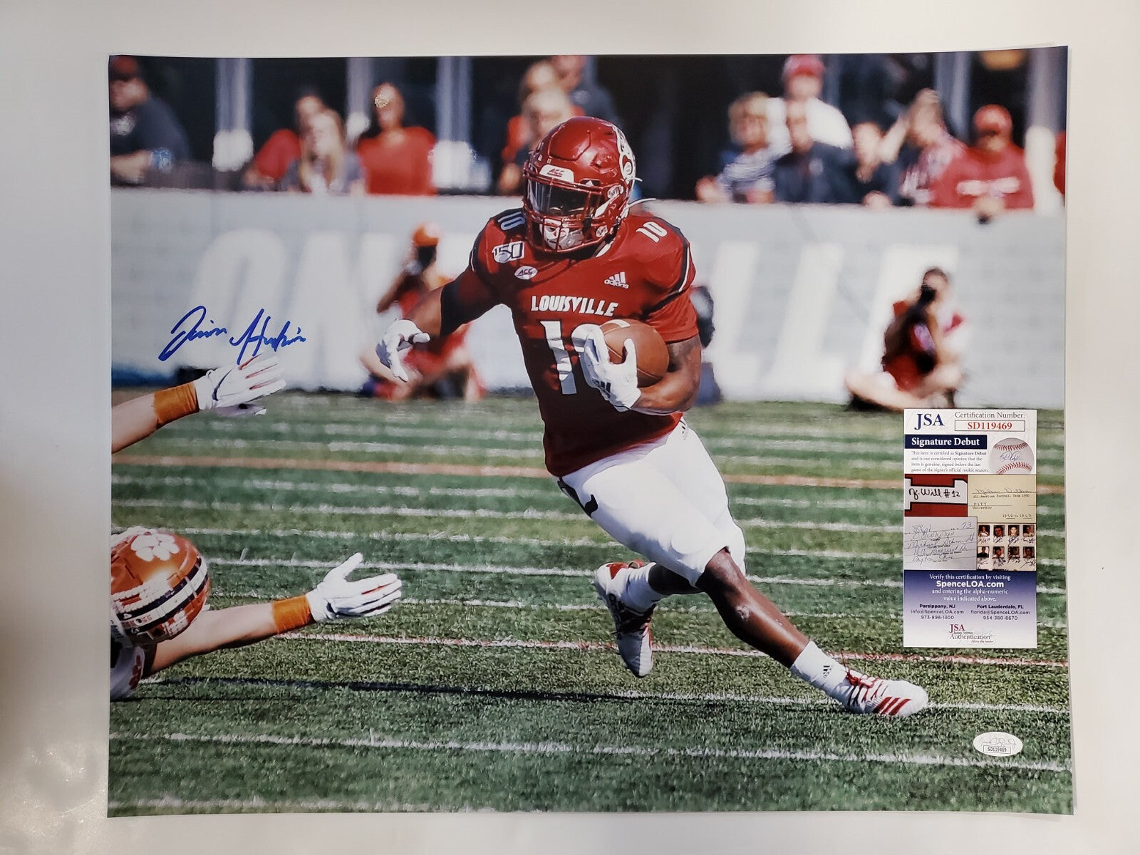 Louisville Cardinals Javian Hawkins Autographed 16X20 Photo Jsa Coa