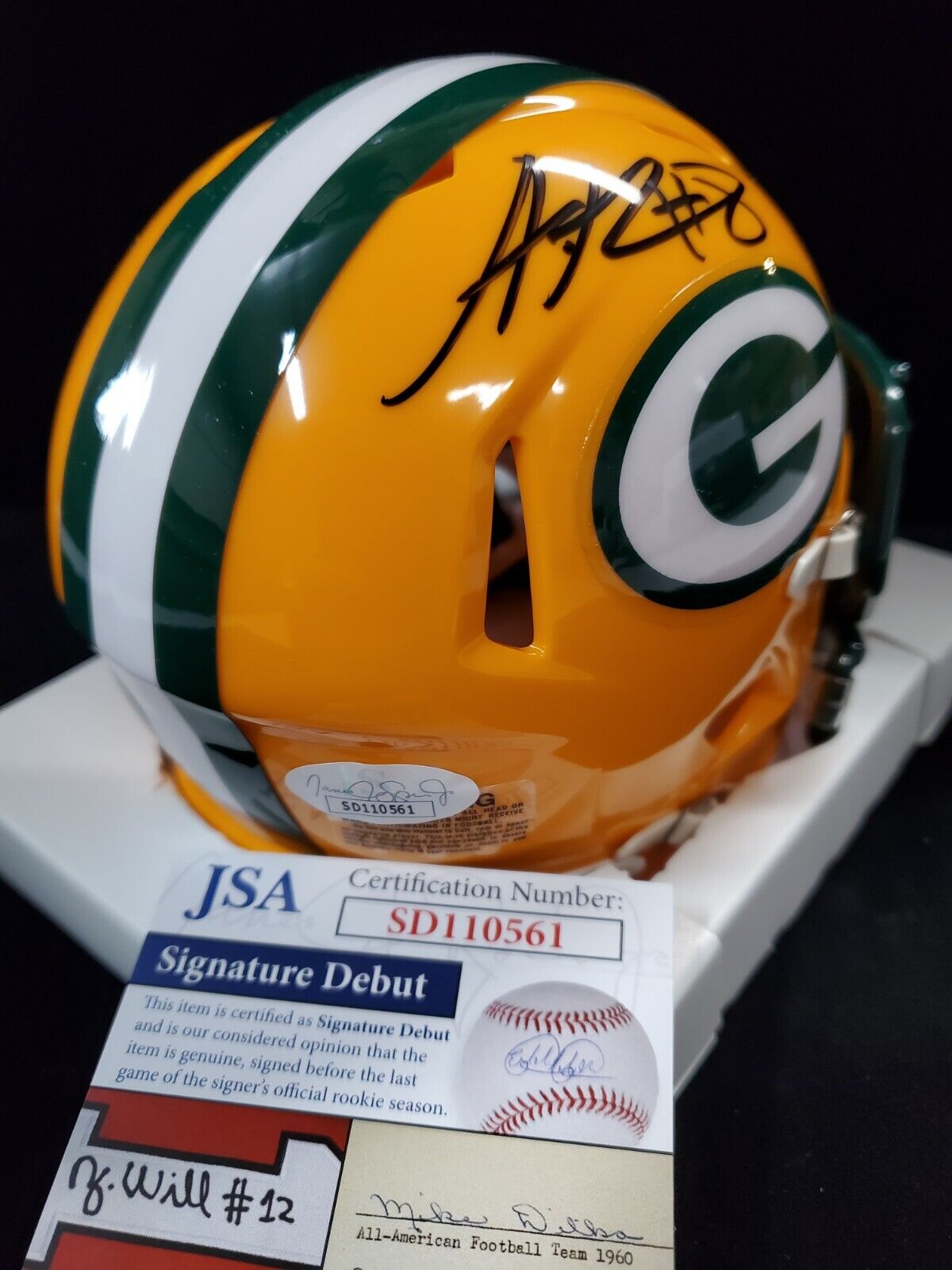 Green Bay Packers Amari Rodgers Autographed Signed Speed Mini Helmet Jsa Coa