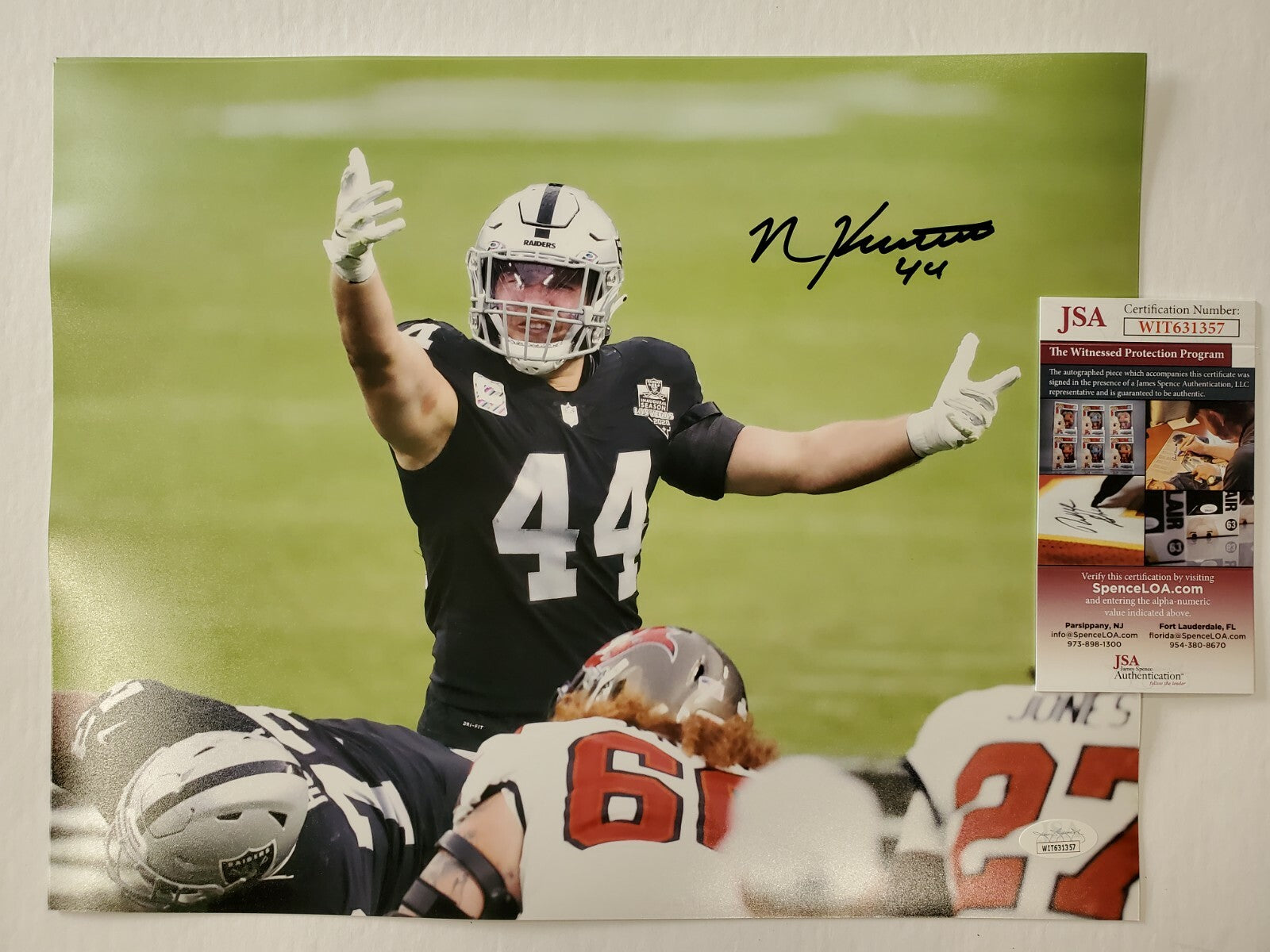 Oakland Raiders Nick Kwiatkoski Autographed 11X14 Photo Jsa Coa