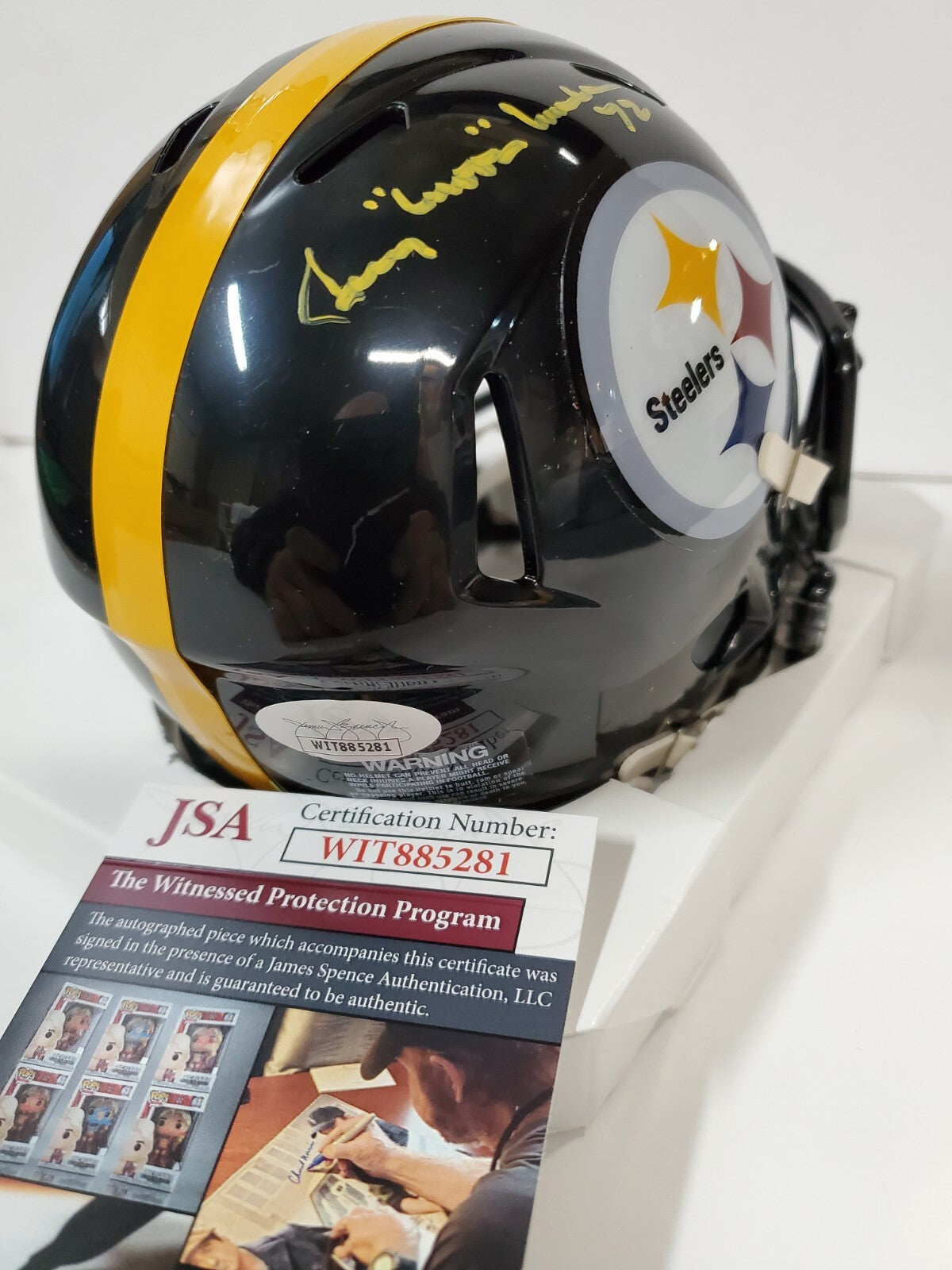 Pittsburgh Steelers Gerry Mullins Autographed Signed Speed Mini Helmet Jsa Coa