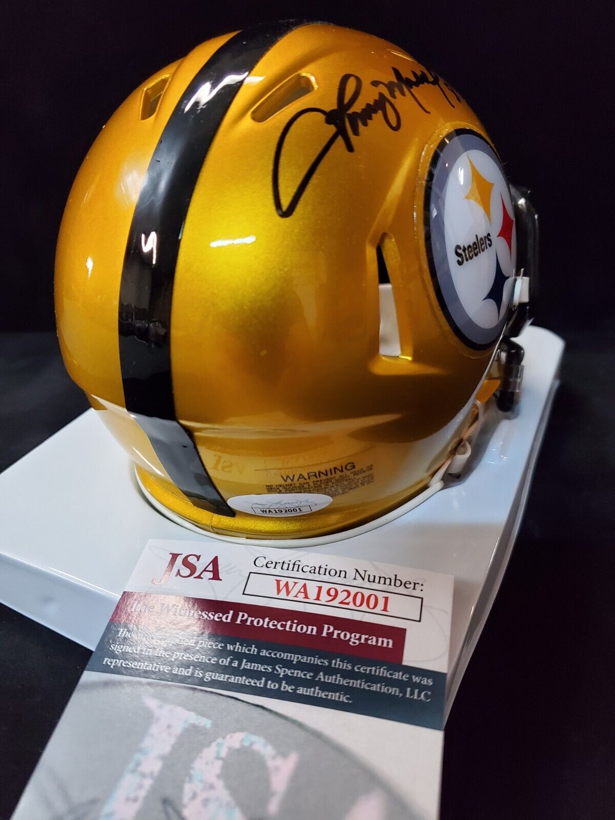 Pittsburgh Steelers Tommy Maddox Signed Flash Mini Helmet Jsa Coa
