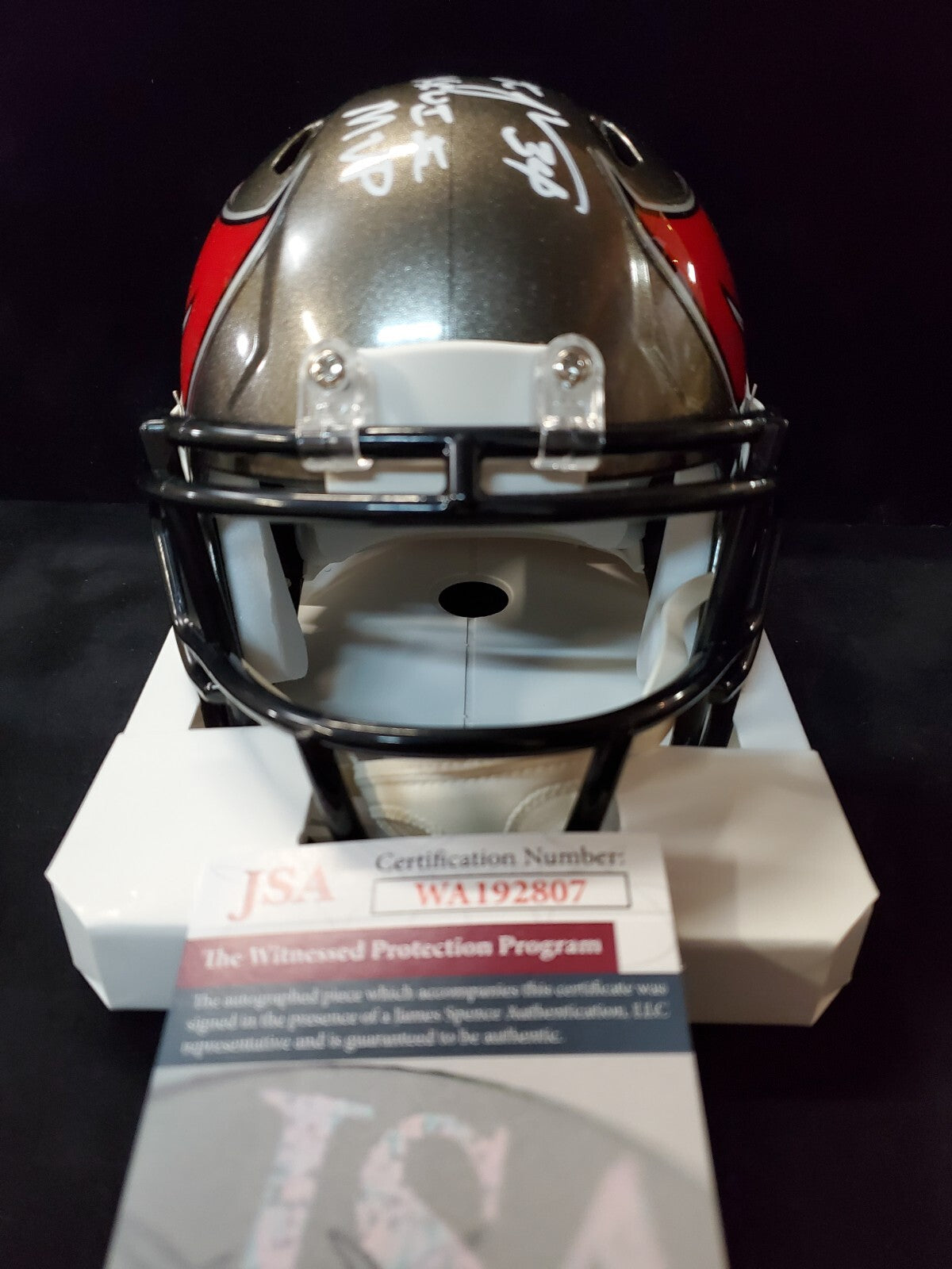 Tampa Bay Buccaneers Dexter Jackson Signed Inscribed Speed Mini Helmet Jsa Coa