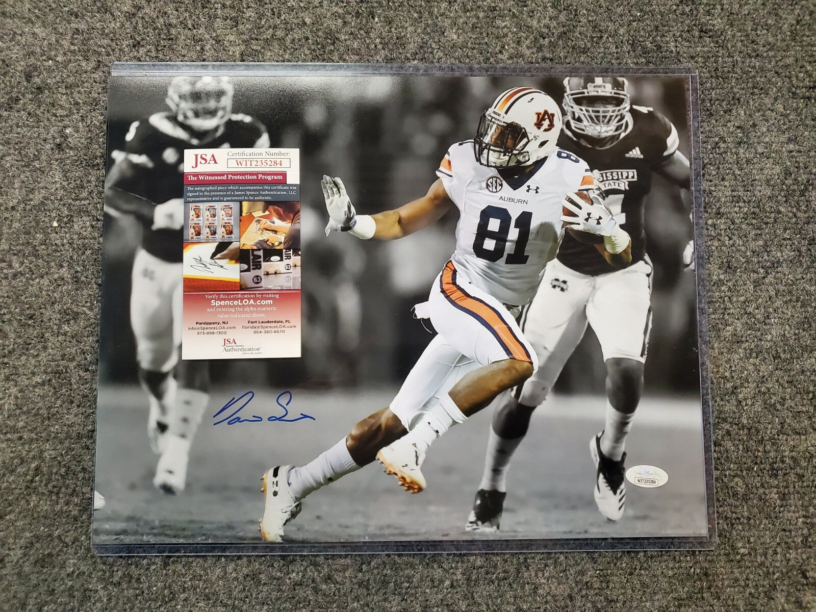 Darius Slayton Autographed Signed Auburn Tigers 11X14 Photo Jsa Coa